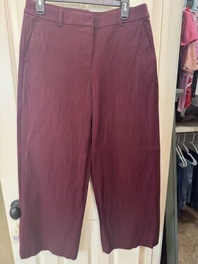 J. Crew Remy Wide Leg Pants in Burgundy